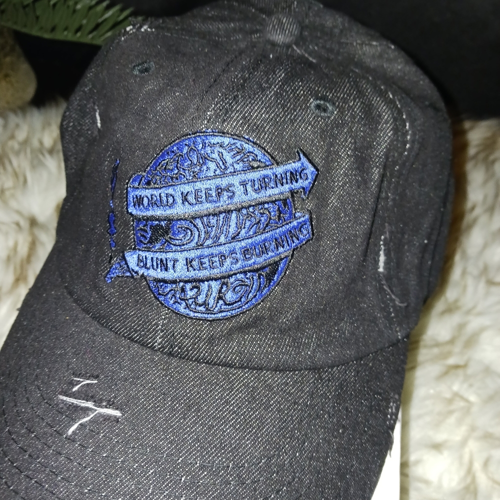 (420) World Keeps Turning distressed dad hat